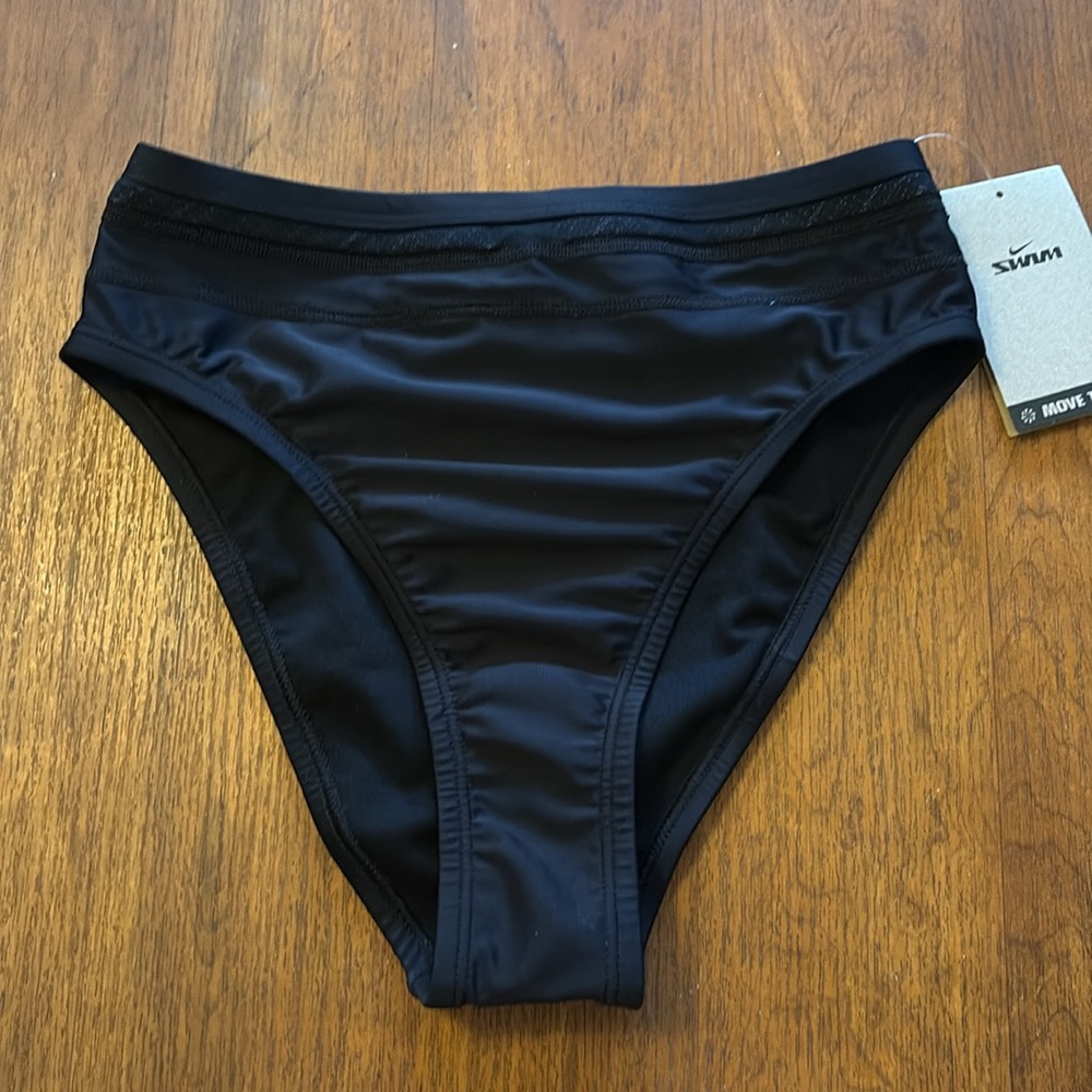 NWT Nike black sporty high waist bikini bottom size S